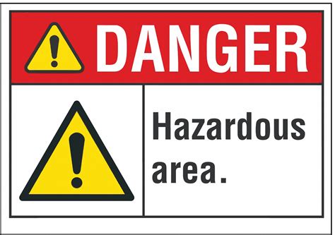 Lyle Hazard Area Danger Reflective Label Sign Format Ansiosha Format