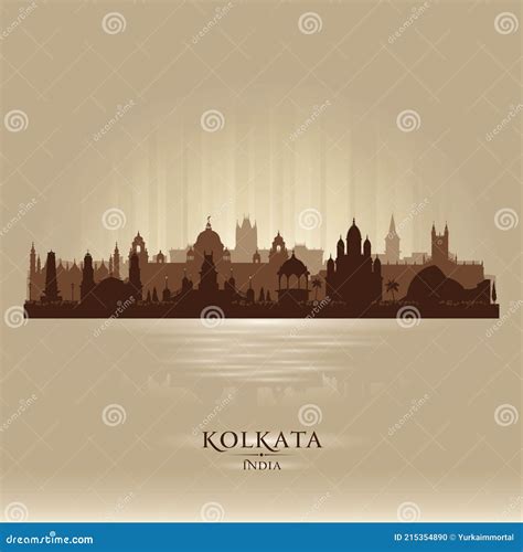 Kolkata India City Skyline Silhouette Hand Drawn Sketch Vector