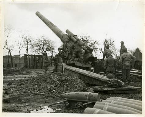 An Artillery Battery In The Field In Sarreguemines France On