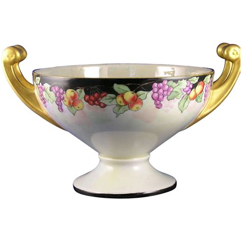 Hutschenreuther Selb Bavaria Fruit Motif Handled Centerpiece Bowl