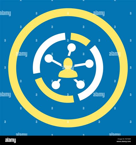 Relations Diagram Flat Yellow And White Colors Rounded Vector Icon