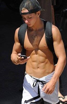 SHIRTLESS MALE MUSCULAR Body Frat Jock College Beefcake Cap Jeans PHOTO