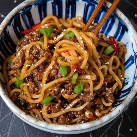 Mongolian Ground Beef Noodles