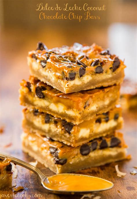 Dulce De Leche Coconut Chocolate Chip Bars Averie Cooks