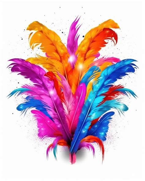 Plumas De Colores Aisladas Para Composici N De Carnaval Ilustraci N