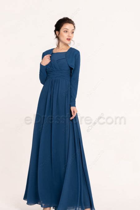 Modest Wisteria Lace Bridesmaid Dresses With Sleeves Edresstore