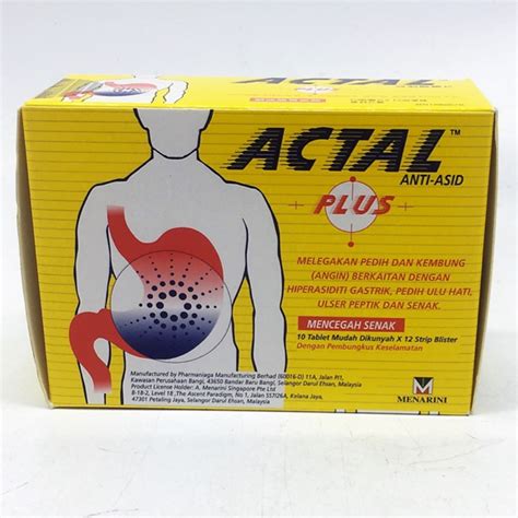 Actal Plus Anti Acid Tablets X Blister Shopee Malaysia