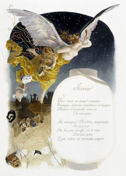 2月 La Chanson du mois Jérôme Doucet作イラストMaurice Leloir編Reims 1904