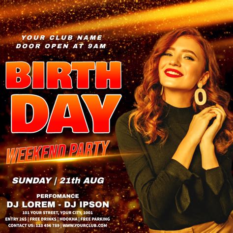 Birthday Party Flyer Template Postermywall