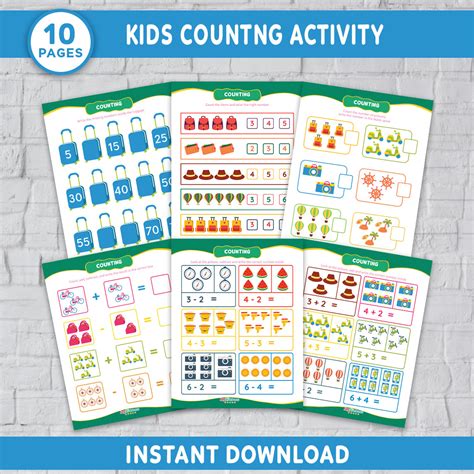 Counting Worksheet Printable, Count the Object Worksheet, Counting Math ...