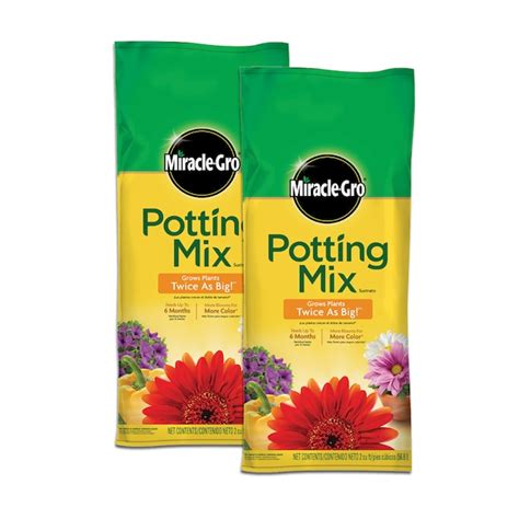 Miracle Gro 2 Pack 2 Cu Ft Potting Soil Mix In The Soil Department At