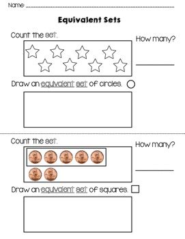 Counting and Drawing Equivalent Sets by Kindergarten Kreative | TPT