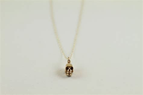 Gold Skull Pendant 3D 14K Gold Fill Necklace Rock And Roll Etsy