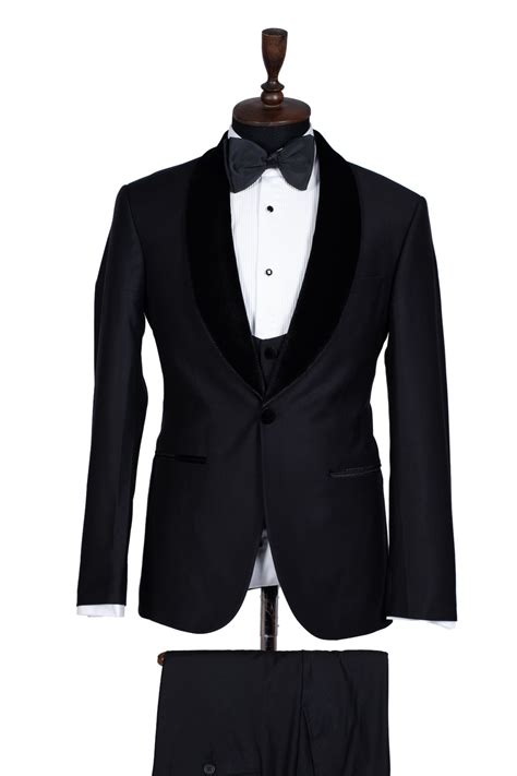 Black Velvet Shawl Lapel Piece Tuxedo Stanlion