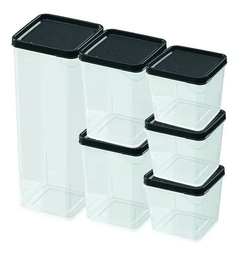 Kit Potes Modulares Porta Mantimentos Pl Stico Bpa Free