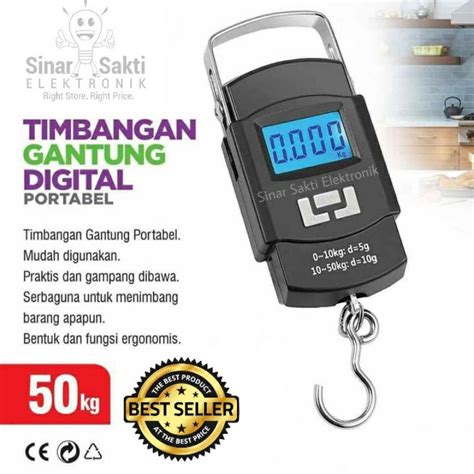 Jual Timbangan Gantung Digital 50 Kg Koper Buah Daging Barang Laundry