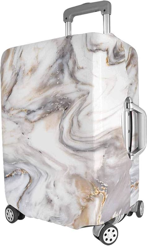 Review Interestprint Abstract White Golden Marble Stone Luggage Case