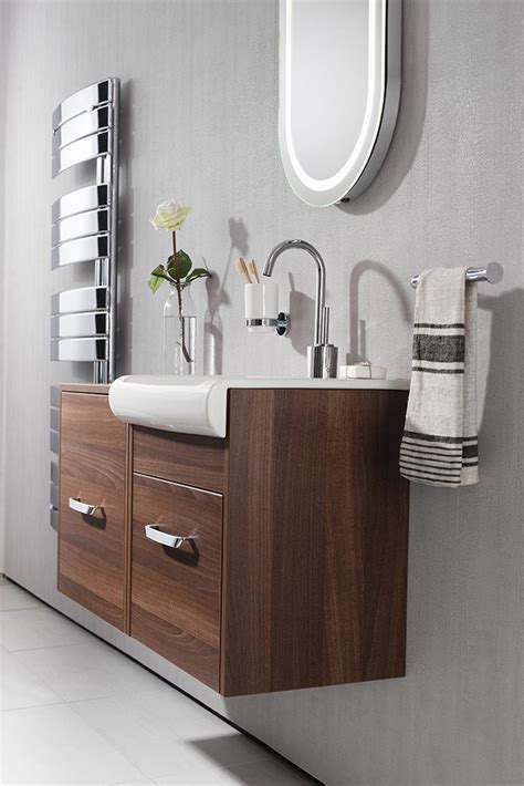 Bauhaus Essence 400mm Wall Hung Walnut Vanity Unit And Basin Es4000dwt