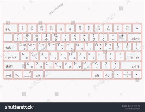 Hangul Korean Alphabet Keyboard Layout Stock Vector (Royalty Free ...