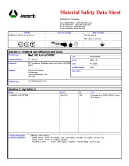 MATERIAL SAFETY DATA SHEET (MSDS) MALEIC ANHYDRIDE