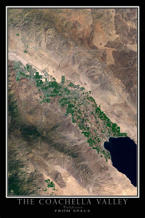 Coachella Valley California Satellite Poster Map Coachella Valley