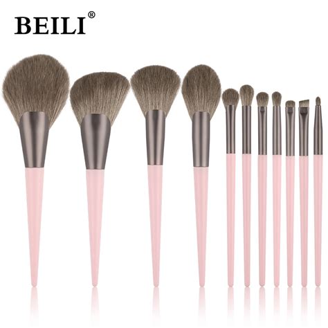 Beili Pcs Pink Professional Synthetic Makeup Brushes Set Powder