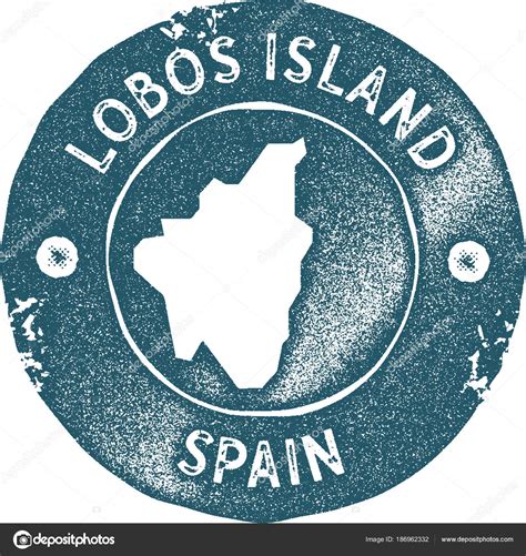 Lobos Island Map Vintage Stamp Retro Style Handmade Label Badge Or