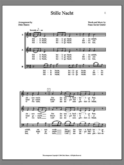 Stille Nacht sheet music for choir (SAB: soprano, alto, bass)