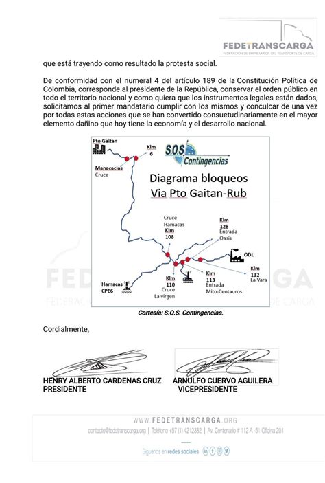 FEDETRANSCARGA on Twitter Los bloqueos en las vías del país se