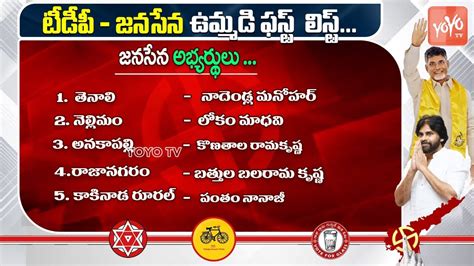 Tdp Janasena Mla Candidate Official First List Chandrababu Pawan