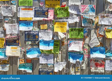 Bulletin Board on the Metal Fence with Colourful Messages on the Street Editorial Photography ...