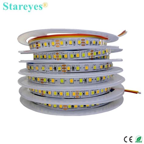 Smd 2835 Cct 120 180 Led M 5m Led Strip Light Cri 90 Dc12v 24v Ww Cw 2 In 1 Dual Color