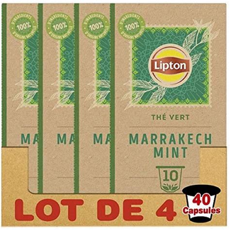 Lipton Green Tea Capsules Compatible Nespresso Marrakech Mint Set Of 4