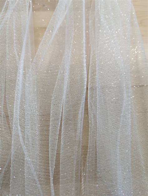 Glitter Tulle Mesh Fabric Sheer Tulle With Glitter Bridal Glitter