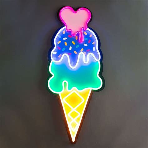 Ice Cream Neon Sign Neon Sign Neon Wall Hang - Etsy