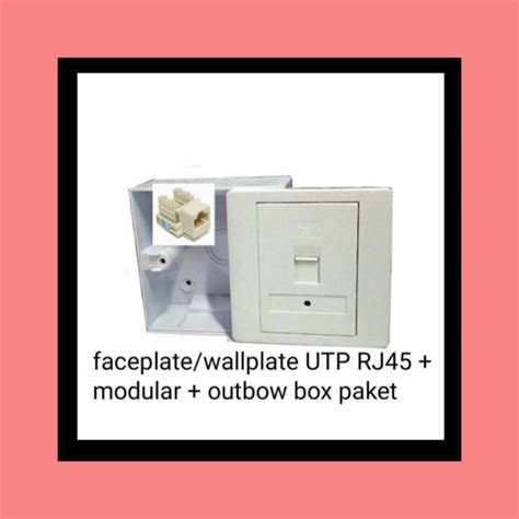 Jual Face Plate WallPlate UTP Rj45 Modular Cat5 Outbow Box