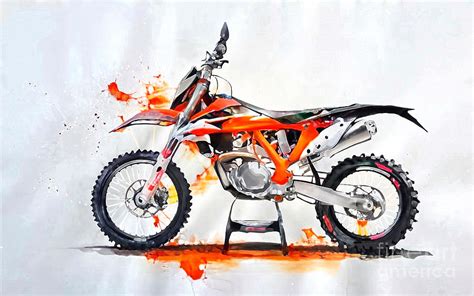 Ktm Exc Tpi Motocross 2018 Bikes Painting By Lowell Harann Fine Art