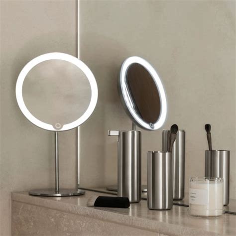 Table bathroom mirror - MODO - Blomus - contemporary / round / stainless steel