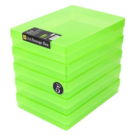 A4 Plastic Storage Boxgreen Transparent 5 Boxes Craft Storage Box