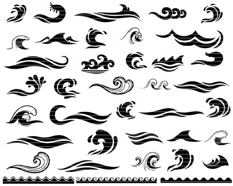 Ocean Wave Svg Files Bundle Wave Clipart Waves Vector Clip Art