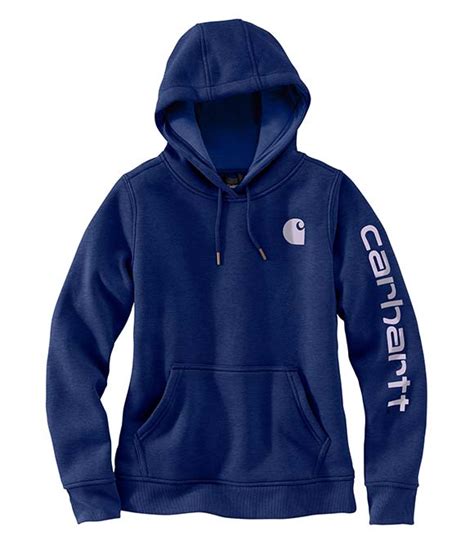 Carhartt Ladies Relaxed Fit Clarksburg Midweight Logo Sleeve Graphic Sweatshirt Hoodie 102791