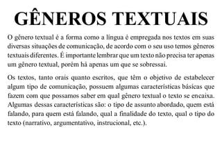 O que é e no que consiste a estrutura de um texto tipos de texto seus