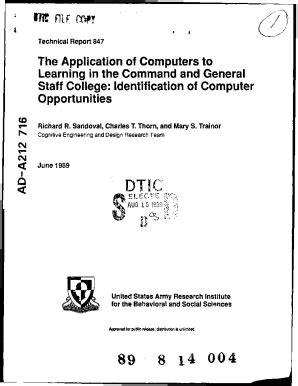 Fillable Online The Application Of Computers To Learning In The Command