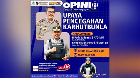 LIVE STREAMING TALKSHOW OPINI GEMA RANDIK MUBA DENGAN TEMA UPAYA