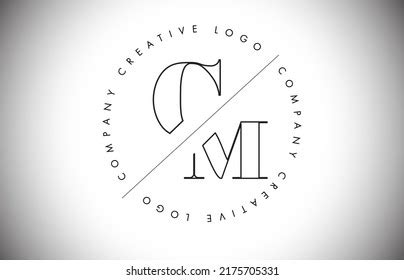 Outline Cm C M Letter Logo Stock Vector Royalty Free 2175705331