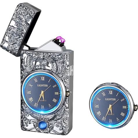 Briquet Dragon Avec Fonction Horloge Briquet Electrique Rechargeable