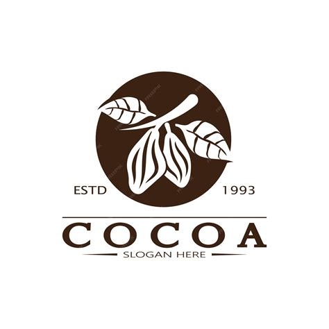 Premium Vector Cocoa Logococoa Beancocoa Treecocoa Branches And