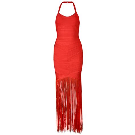 Sexy Lady Dress Womens Elegant Wedding Party Sexy Tassel Long Bodycon