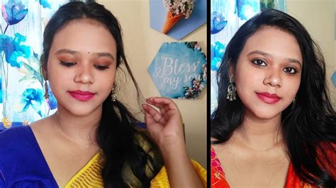 Saraswati Puja Makeup Look Easy 2 Looks With Eyeshadow V S Without