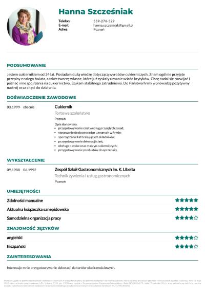 Puste CV do wypełnienia PDF Ciekawe CV